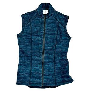 Womens Turquoise Sleeveless Full Zip Vest